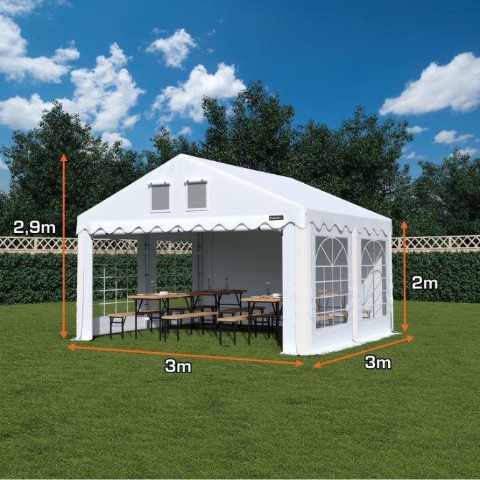 Namiot COMFORT 3x3 imprezowy handlowy ogrodowy PVC 560g/m2