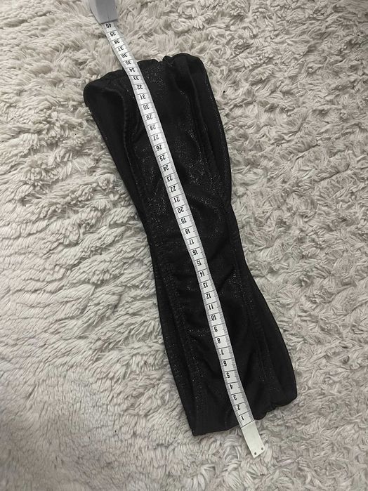 top bikini/wieczorowy brokatowy czarny Stradivarius