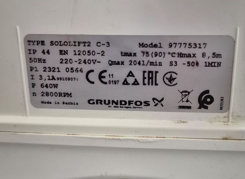 GRUNDFOS SOLOLIFT2 C-3 pompa rozdrabniająca do ścieków