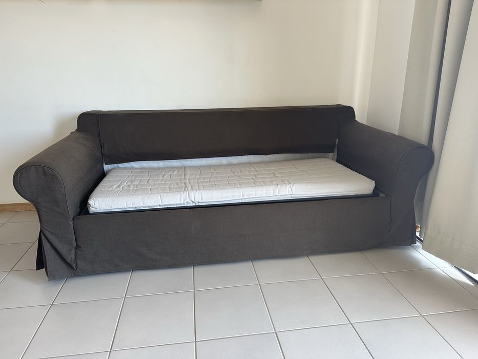 Sofa cama 3 lugares castanho