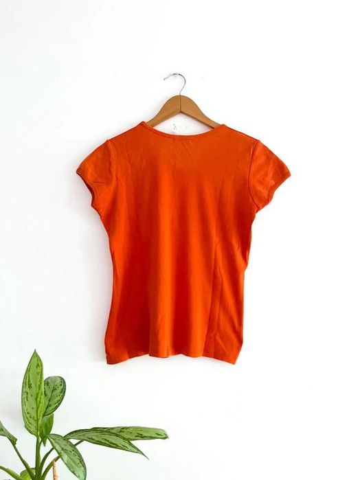 T-shirt Vintage Zara Laranja  Canelada Algodão