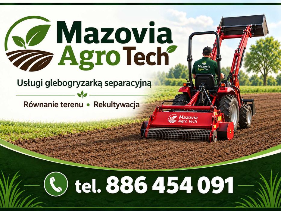 Glebogryzarka separacyjna Równanie Niwelacja Rekultywacja Przygotowywanie pod trawnik Mulczowanie Koszenie Działek ROD – Wolne Terminy -  Mazowieckie