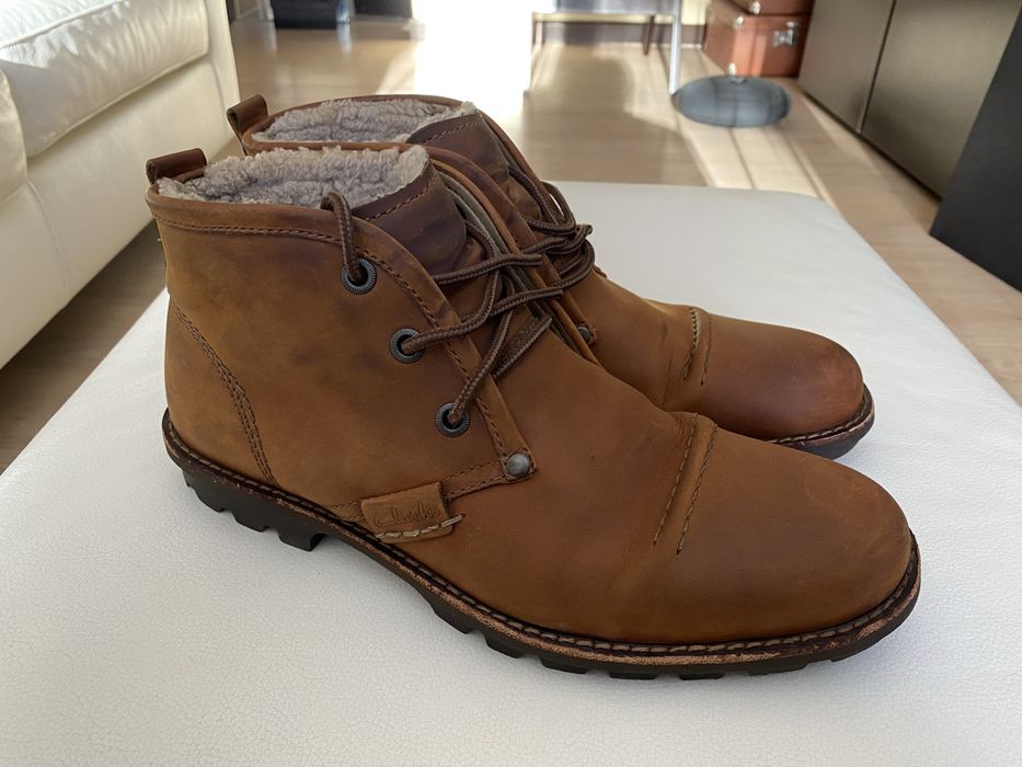 Зимние мужские ботинки на натуральном меху Clarks