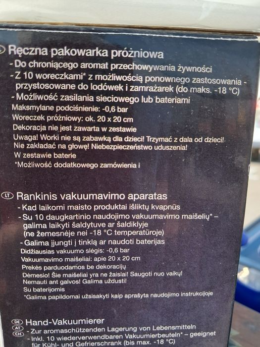 Zestaw do próżniowego pakowania żywności