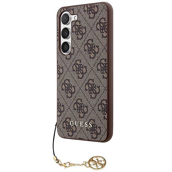 Etui Guess 4G Charms Collection na Samsung Galaxy A35 - brązowe