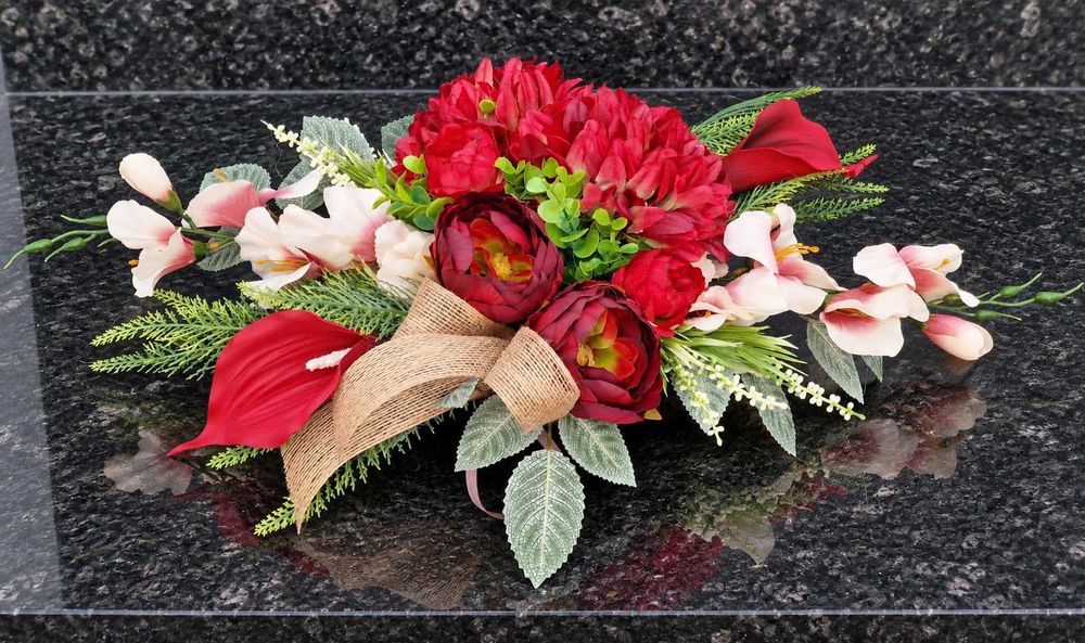 Stroik IKEBANA kompozycja kwiatowa na grób Z126