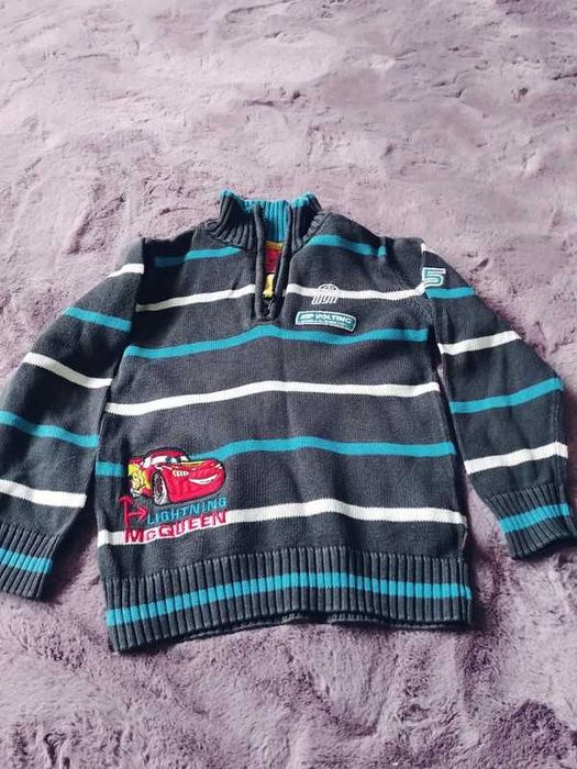 Sweter grafitowy w paski z zygzakiem McQueen 110 kod996