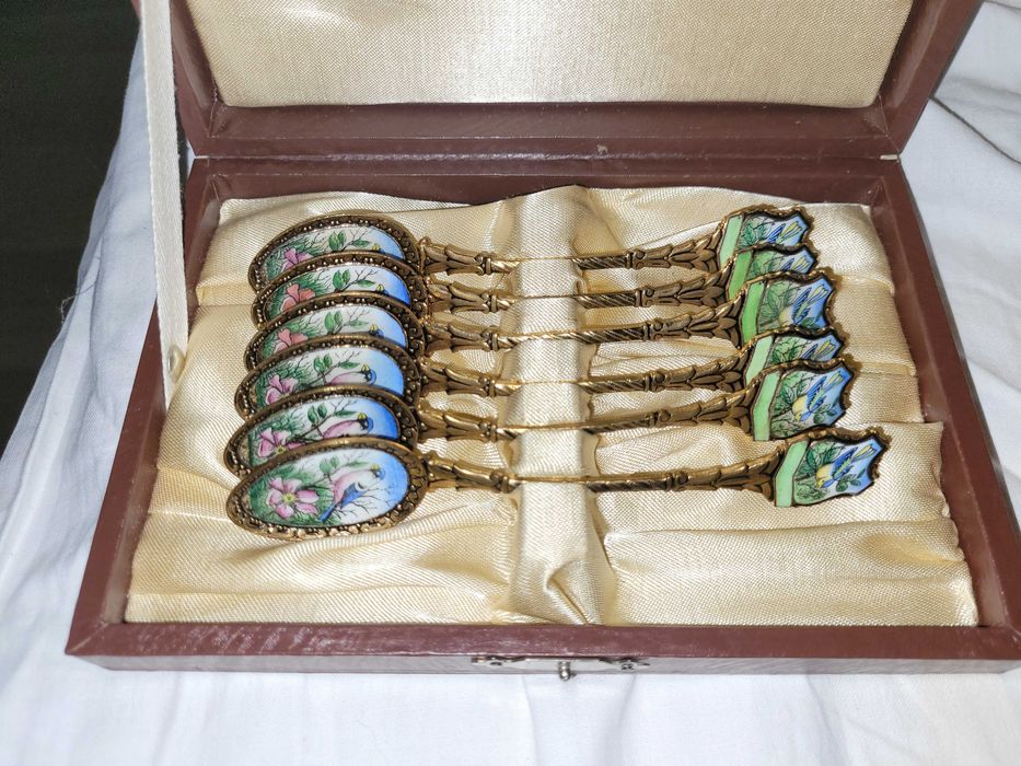 Łyżeczki emaliowane Ptaszki/ kolekcjonerskie