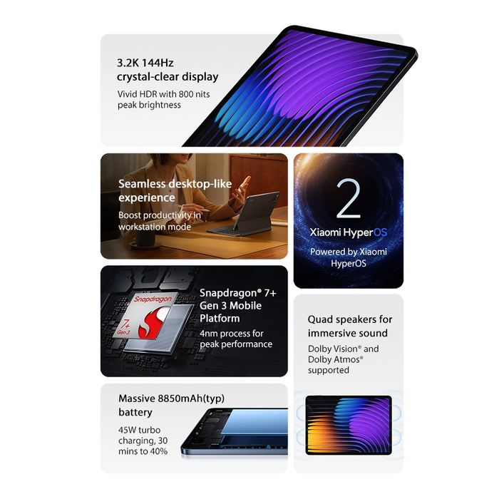 Xiaomi pad 7 пам'ять 12*256Gb Global Version + чохол + скло  New