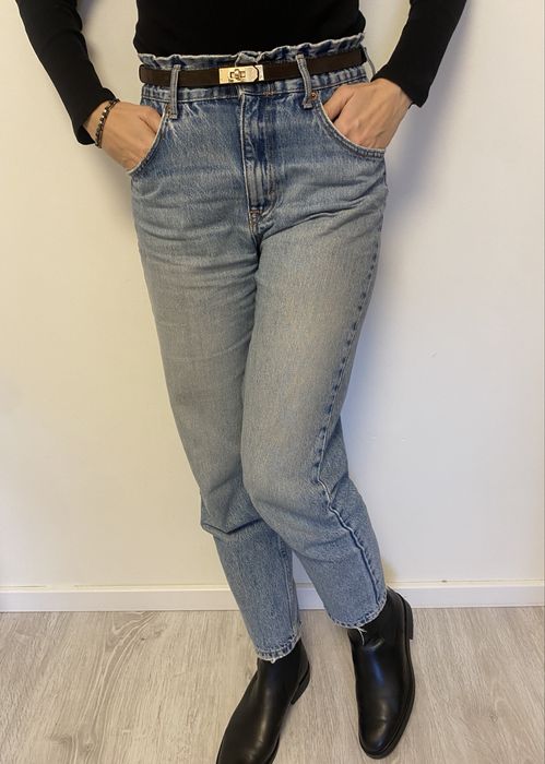 Jeansy z wysokim stanem Pull&Bear 38/m niebieskie