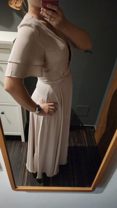 Kopertowa sukienka maxi elegancka M L 38 40 h&m