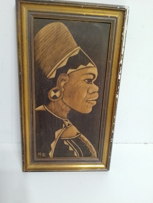Stary obraz  sygnowany, drewniany