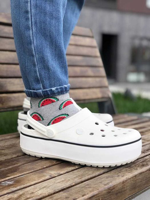 Купить Кроскы На Платформе Crocband Platform White Все Размеры