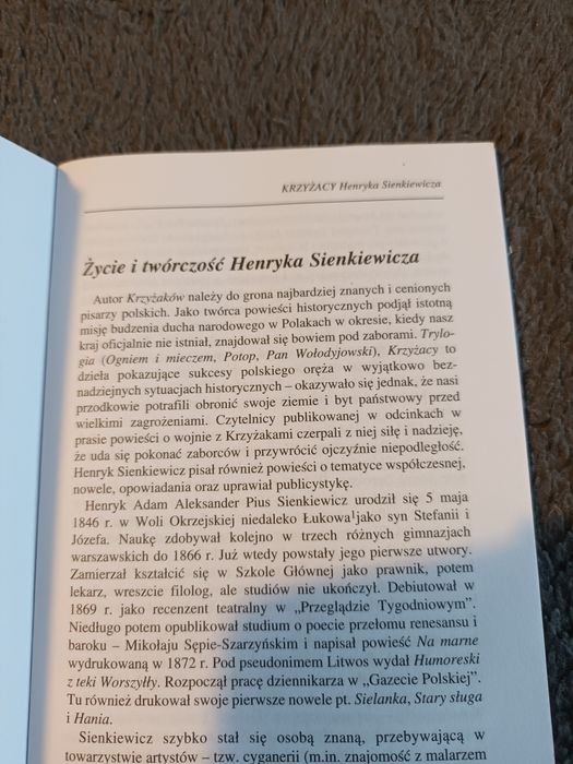 Krzyżacy H.Sienkiewicz opracowanie