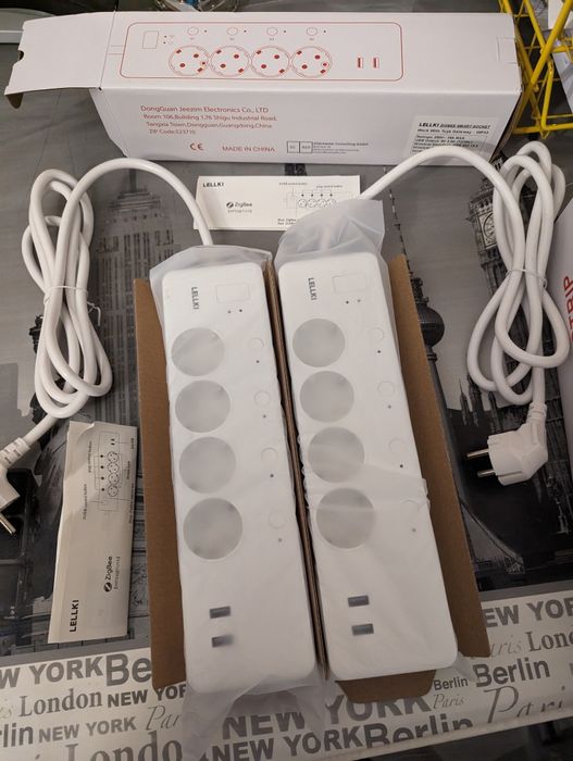 2 extensões de 4 tomadas ZigBee como Novas