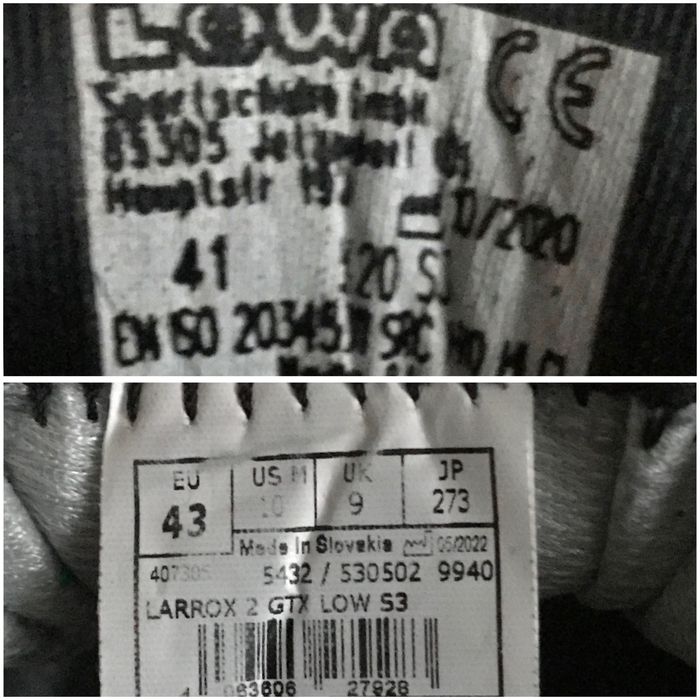 Робочі, захищені волонепроникні Lowa Larrox Work GoreTex 43 42,5 42 41