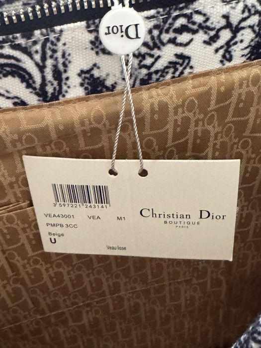 Christian Dior Book Tote Toile de Jouy granatowa shopperka torba premium