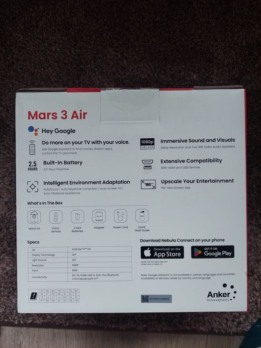 Мультимедійний проектор nebula mars air 3 anker