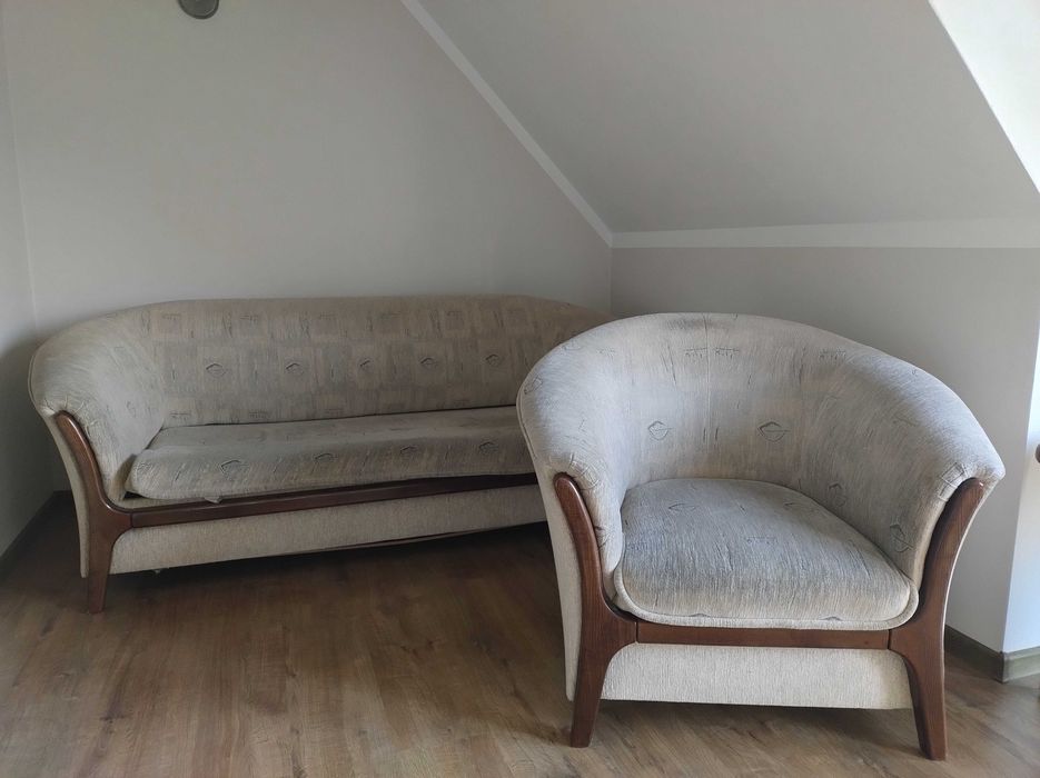 Sofa plus dwa fotele z funkcją spania