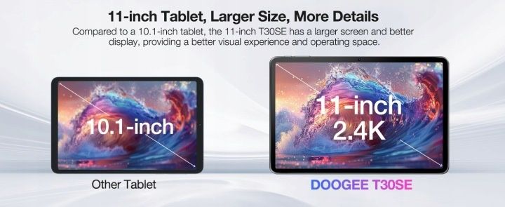 DOOGEE T30SE Tablet 4G LTE SIM Android 14 11" 2.4K 8580mAh 9GB/128GB WIFI
