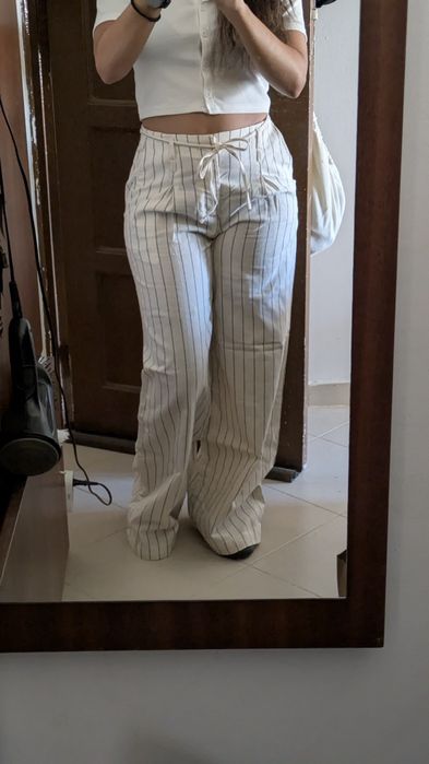 Calças de linho Bershka