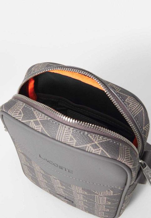 100% ОРИГИНАЛ Lacoste monogram castlerock string мужская серая сумка