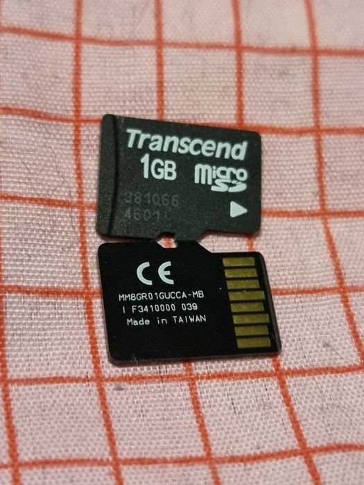 Карта памяти 1 гб microsd 4.82-8.00/5.43-17.3 transcend + адаптер sd