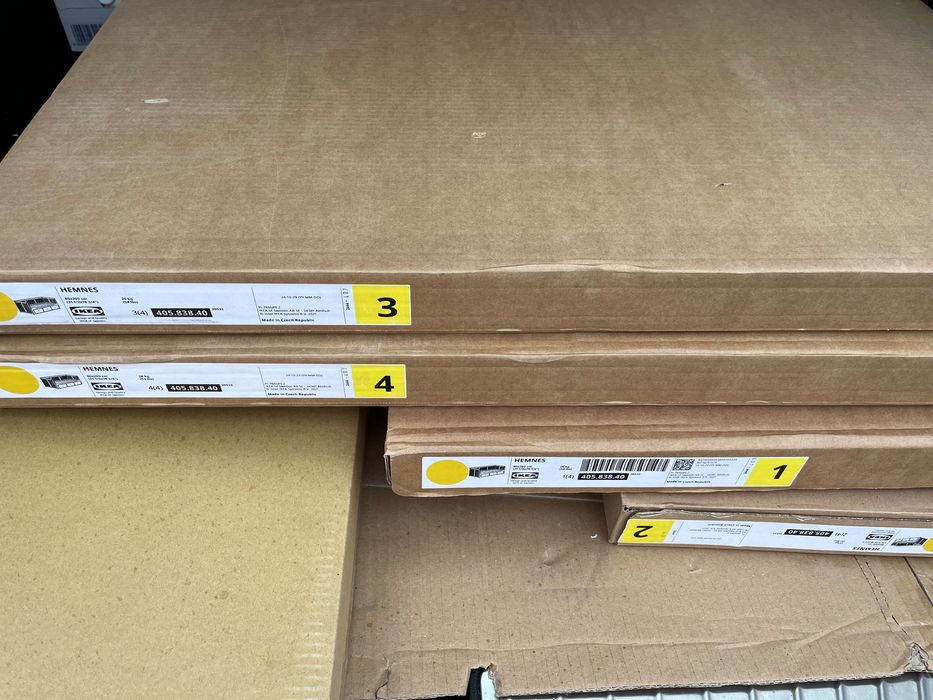 IKEA HEMNES rama leżanki z 3 szufladami - Żółty | 80x200 cm