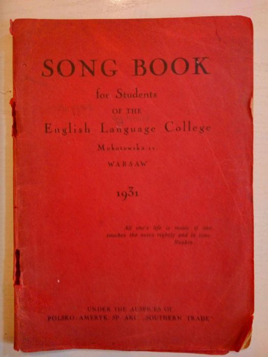 1931 English language college - metodyści. ŚPIEWNIK