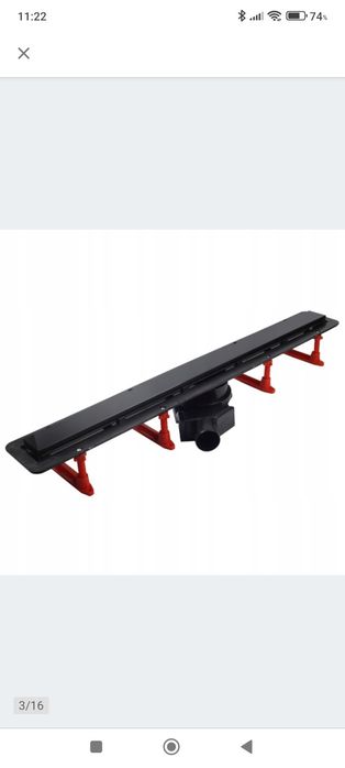Odpływ liniowy Pestan 65 cm czarny, szkło hartowane