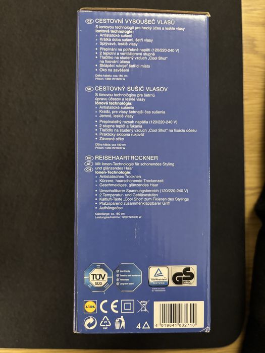 Suszarka turystyczna składana 1200/1600 W joniczna