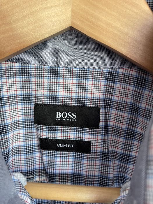 Biało niebieska męska koszula rozmiar S Hugo Boss w kratę