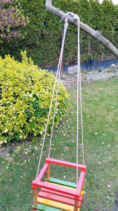 Huśtawka ogrodowa drewniana składana