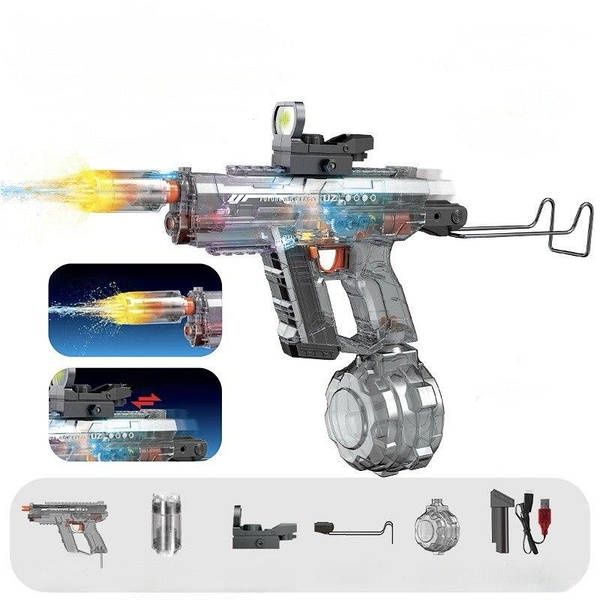 Водяний пістолет UZI акумуляторний з світящім прицілом та глушником