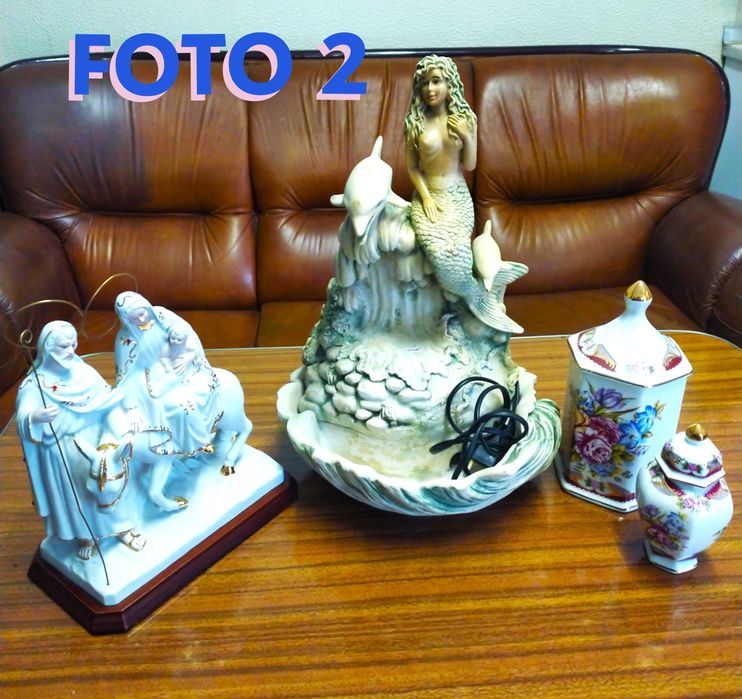 Peças em louça, limoges, resina, porcelana e velas decorativas