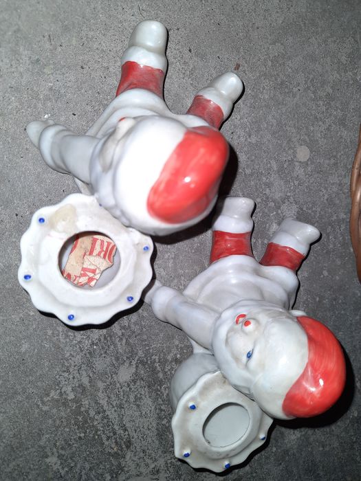 Porcelanowe świeczniki figurka Mikołaj radziecka