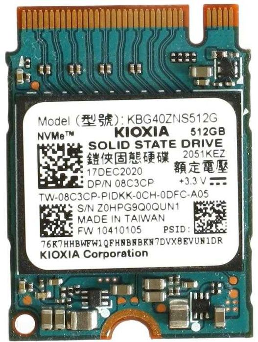 Накопичувач SSD m.2 NVMe 512GB Kioxia BG4 (KBG40ZNS512G, розмір 2230)