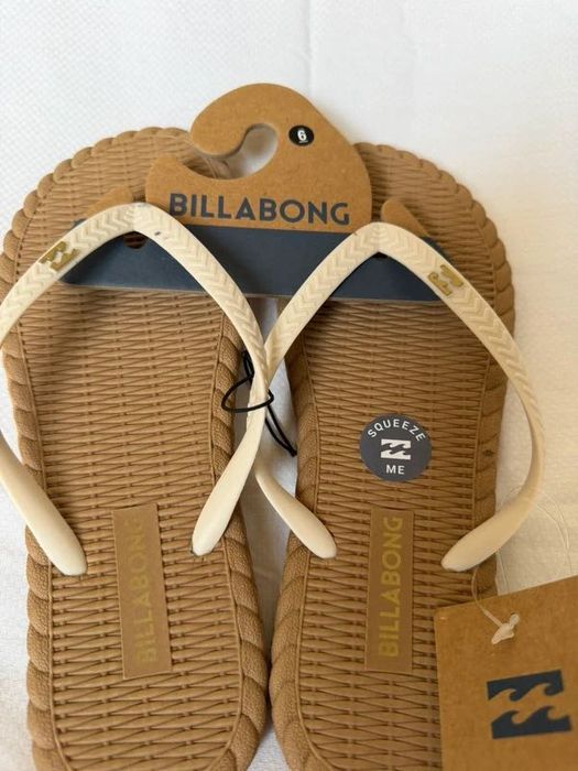 Chinelos Billabong Squeeze Me Castanhos – Tamanho 6 – Novos com Etiqueta