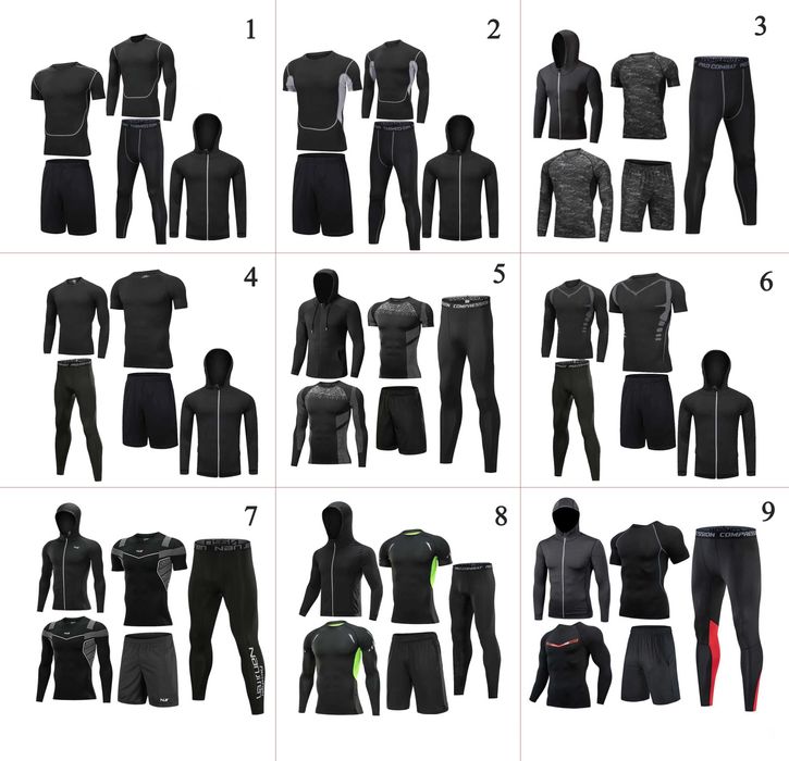 Компрессионная одежда 5 в 1 рашгард, леггинсы, худи, футболка и шорты!