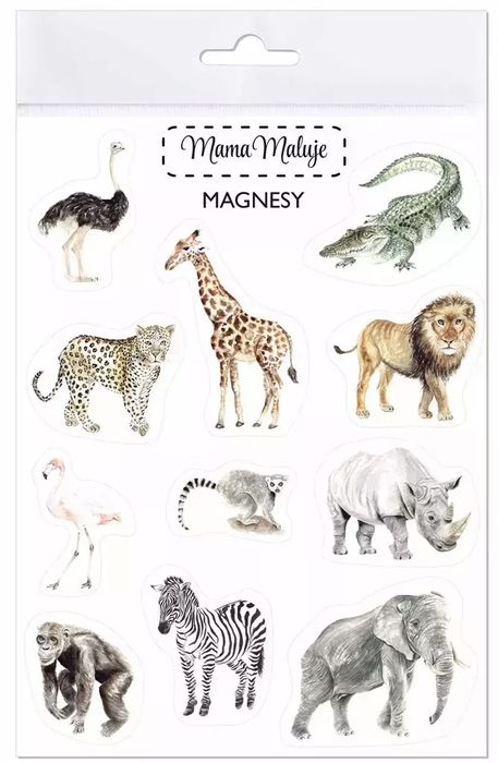 Magnesy Zwierzęta Afryki. Mama Maluje. Nowy Produkt