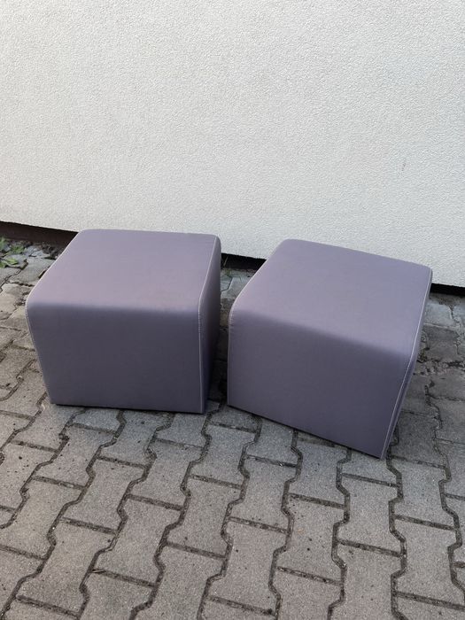 2 pufy tapicerowane – szare – 160zl komplet