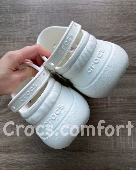 Крокси Бае Білі Жіночі на платформі, Crocs Bae Classic Clog