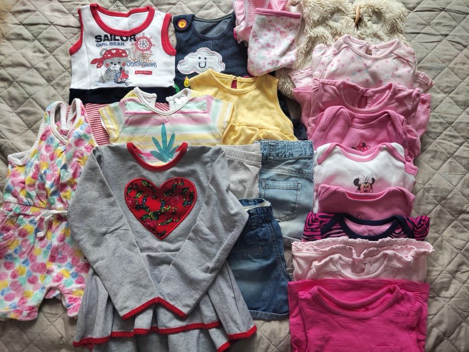 Paka ubrań dla dziewczynki 3-6msc 62-68cm jak nowe