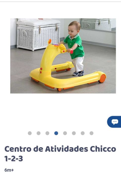 Voador, andarilho e triciclo chicco 3 em 1