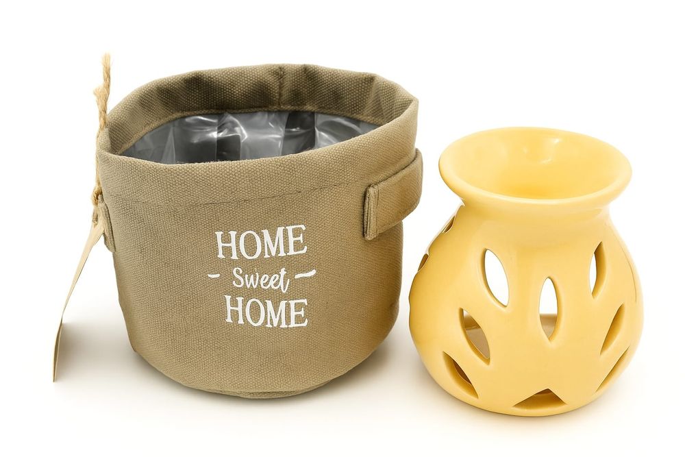 ZESTAW zawierający STYLOWY KOSZYCZEK + Kominek Zapachowy Ceramiczny