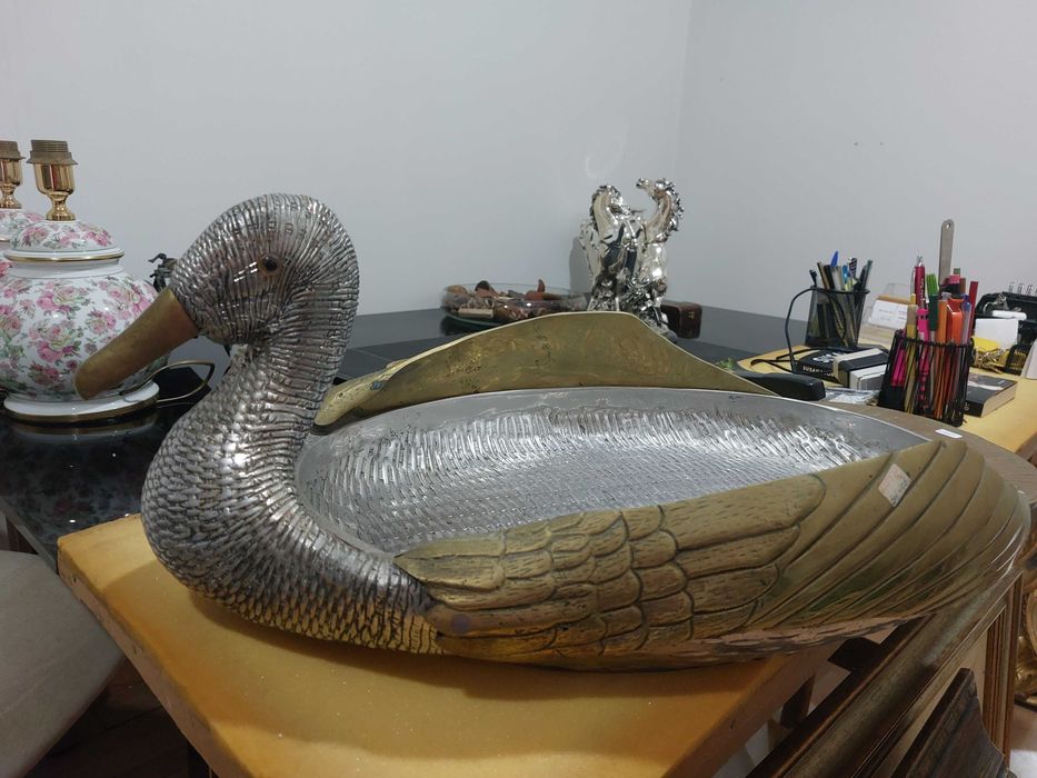 Travessa de pato em estanho
