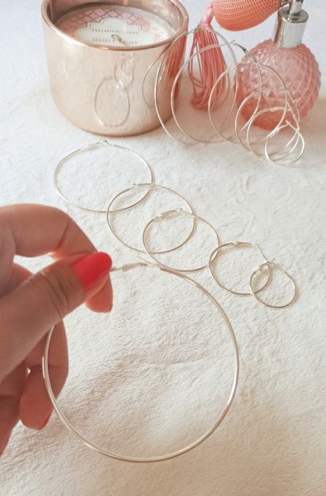 6 pares de Argolas Prateadas