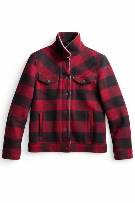 Тепла чоловіча куртка в клітинку levi’s (шерпа)осінь/весна