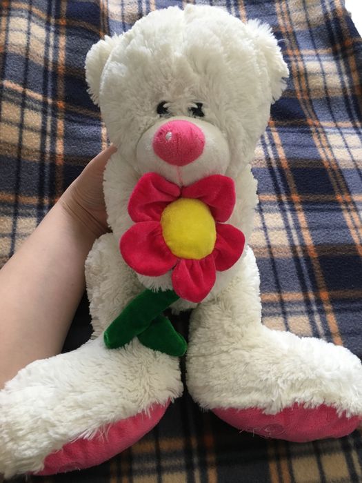 Мягкая игрушка мишка с цветком