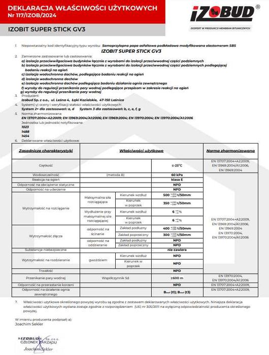 Papa samoprzylepna Izobud IZOBIT SUPER STICK GV3